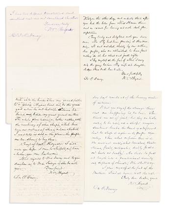 (MASSACHUSETTS.) Papers of the Unitarian minister Orville Dewey, including his diary and correspondence with William Cullen Bryant.